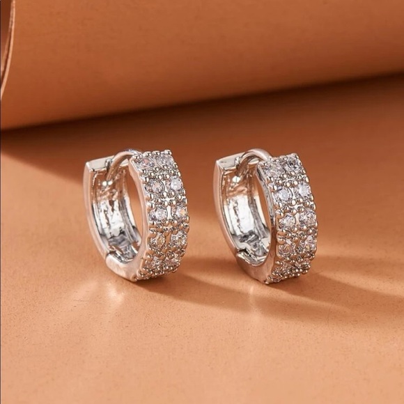 Jewelry - 4/$25 Silver Rhinestone Earrings